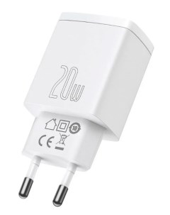 Зарядное устройство сетевое CCXJ B02 Compact Quick Charger USB A USB C 20W White Baseus