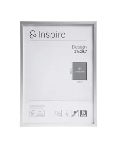 Рамка Design 21x29 7 см алюминий цвет серебро Inspire