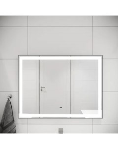 Зеркало для ванной Status с подсветкой 80x60 см цвет серый Без бренда