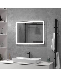 Зеркало для ванной Status с подсветкой 90x70 см цвет серый Без бренда