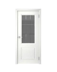 Дверь межкомнатная остеклённая с замком и петлями в комплекте Скин 2 60x200 см эмаль цвет белый Без бренда