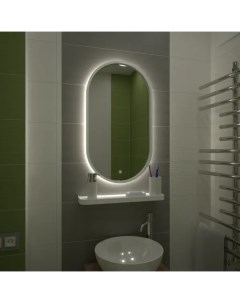 Зеркало с подсветкой и полкой Image White LED 45x80 см Без бренда