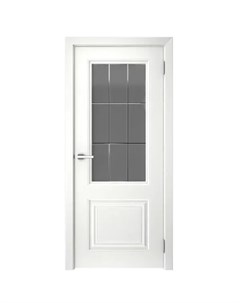 Дверь межкомнатная остеклённая с замком и петлями в комплекте Скин 2 70x200 см эмаль цвет белый Без бренда