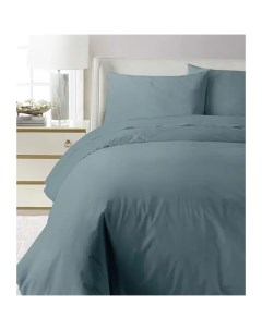 Комплект постельного белья полутораспальный сатин сине зеленый Мона лиза