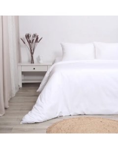 Комплект постельного белья полутораспальный сатин белый Мона лиза