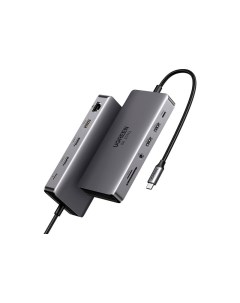 Хаб USB CM681 Revodok 11 in 1 USB C Hub Dual HDMI Grey 15965 Ugreen