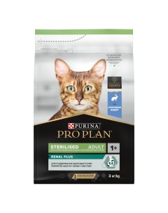 Pro Plan Sterilised для кастрированных котов и стерилизованных кошек Кролик 3 кг Purina pro plan
