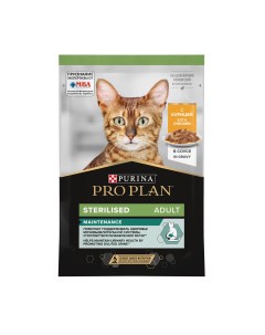 Pro Plan Nutrisavour Sterilised пауч для стерилизованных кошек и котов кусочки в соусе Курица 85 г Purina pro plan