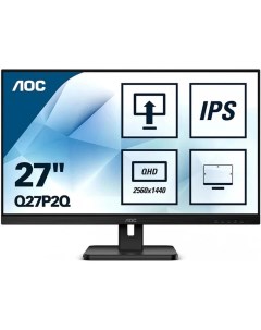 Монитор 27 Q27P2Q IPS 2560x1440 4ms HDMI DisplayPort VGA Aoc