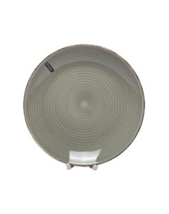 Тарелка обеденная керамика 27 см круглая Аэрография 139 27027 серый графит Elrington