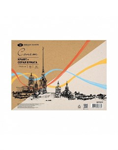 Альбом для рисования на спирали Сонет Крафт 19х26 см 50 л 80 г Невская палитра