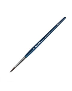 Кисть белка 8 круглая удлиненная premium ручка синяя короткая Roubloff