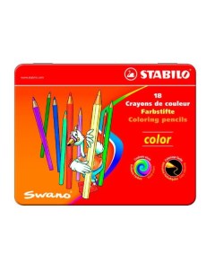Набор карандашей цветных Swano Color 18 цв в металле Stabilo