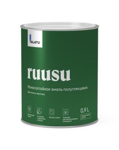 Эмаль полиуретановая Ruusu База А для деревянных и бетонных полов 0 9 л белая арт S1209001001 Talatu