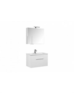 Комплект мебели Порто 80 см подвесная с ящиками белая Aquanet