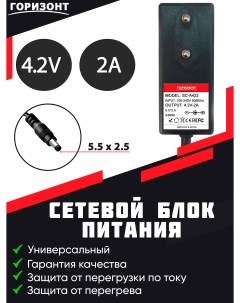 Сетевое зарядное устройство SC A422 2 А черный Горизонт