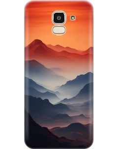 Силиконовый чехол на Samsung Galaxy J6 2018 с принтом Луна над горами Gosso cases