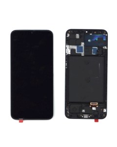 Дисплей с тачскрином для Samsung Galaxy A20 SM A205F OLED черный с рамкой Оем