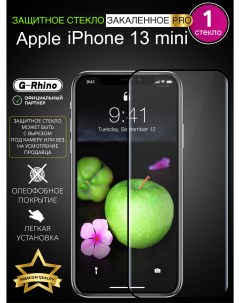 Защитное стекло на iPhone 13 Mini с черной рамкой Apple