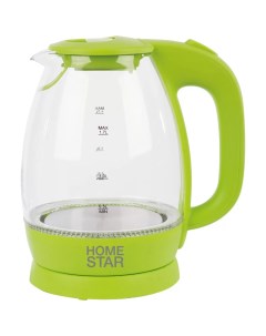 Чайник электрический HS 1012 1 7 л зеленый прозрачный Homestar