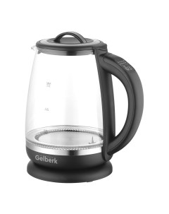 Чайник электрический GL 400 2 л черный прозрачный Gelberk