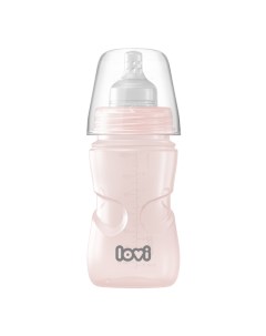 Детская антиколиковая бутылочка Trends для кормления малыша 250 мл розовая Lovi