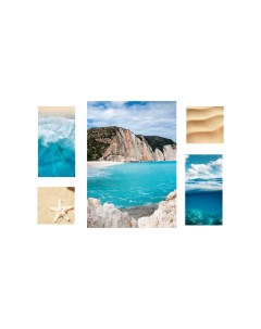 Модульная печатная картина на деревянном подрамнике МК 022 Лазурные Пляжи Симфония