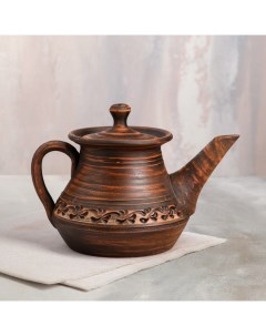 Чайник для заварки Домашний ангоб красная глина 1 л Nobrand