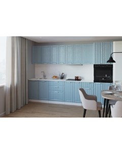 Кухонный гарнитур Роялвуд белый голубой 300x60x214 см Фабрика кухни рм
