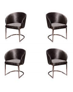 Комплект из 4 ёх стульев Carla черный 96х96х80 Orix
