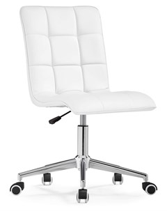 Компьютерное кресло Квадро экокожа белая хром Мебельные решения