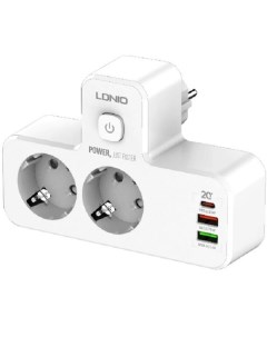 Сетевой фильтр SC2337 без провода 2 универсальные розетки USB зарядка 3 порта Ldnio