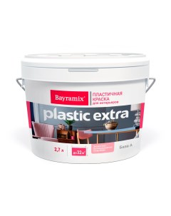 Акриловая краска для стен и потолков Plastik Extra белая 2 7 л Bayramix