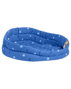 Лежанка для животных Моськи Авоськи синяя круглая стёганая с подушкой 67х67х23см Nobrand