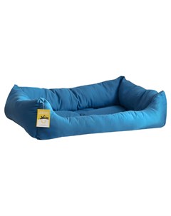 Лежанка для животных Моськи Авоськи Бархат синяя прямоугольная с подушкой 78х56х20см Nobrand