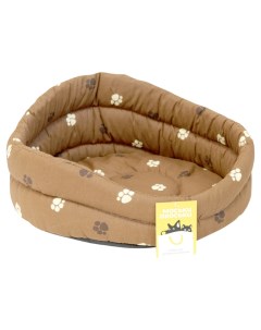 Лежанка для животных Моськи Авоськи коричневая стёганая с подушкой 47 5х47 5х21 5см Nobrand