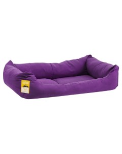 Лежанка для животных Моськи Авоськи Бархат фиолетовая прямоугольная с подушкой 78х56х20см Nobrand