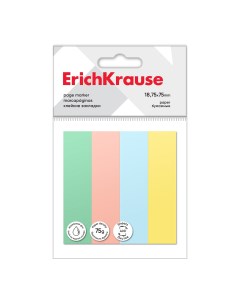 Клейкие закладки бумажные 61551 18 75x75 мм 400 листов 4 цвета Erich krause