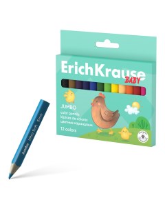 Цветные карандаши деревянные 61779 12 цветов в коробке с европодвесом 12 шт Erich krause