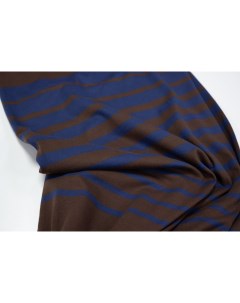 Ткань AL1345 Трикотаж купон в полоску сине коричневую 140x150 см Unofabric