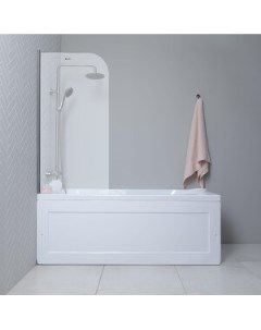 Акриловая ванна West 150x70 с каркасом панелью слив переливом и шторкой Aquanet