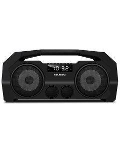 Портативная акустика 2 0 PS 465 SV 016173 черная 2x9Вт RMS FM тюнер USB microSD Bluetooth LED диспле Sven
