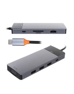 Хаб USB Linker A921HV 9 in 1 USB C Grey 6976195094046 Wiwu