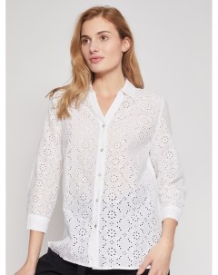 Блузка рубашка с ажурной вышивкой Zolla