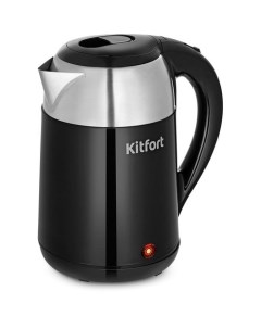Чайник электрический КТ 6647 1700Вт черный и серебристый Kitfort