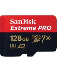 Карта памяти microSDXC UHS I U3 Extreme Pro 128 ГБ 200 МБ с Class 10 SDSQXCD 128G GN6MA 1 шт переход Sandisk