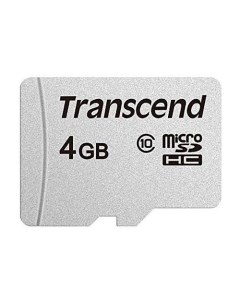 Карта памяти microSDHC 4 ГБ 20 МБ с Class 10 TS4GUSD300S 1 шт без адаптера Transcend