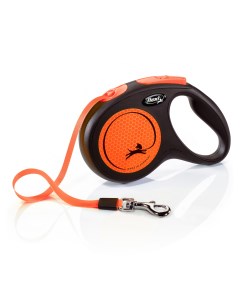 Рулетка Neon New для собак до 25 кг 5 м лента Оранжевая Flexi