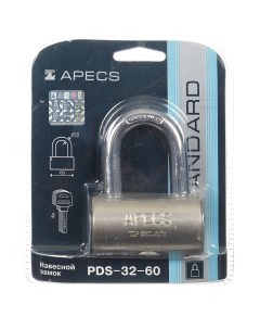 Замок навесной PDS 32 60 12685 блистер дисковый 4 ключа Аpecs