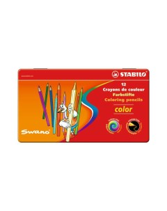 Набор карандашей цветных Swano Color 12 цв в металле Stabilo